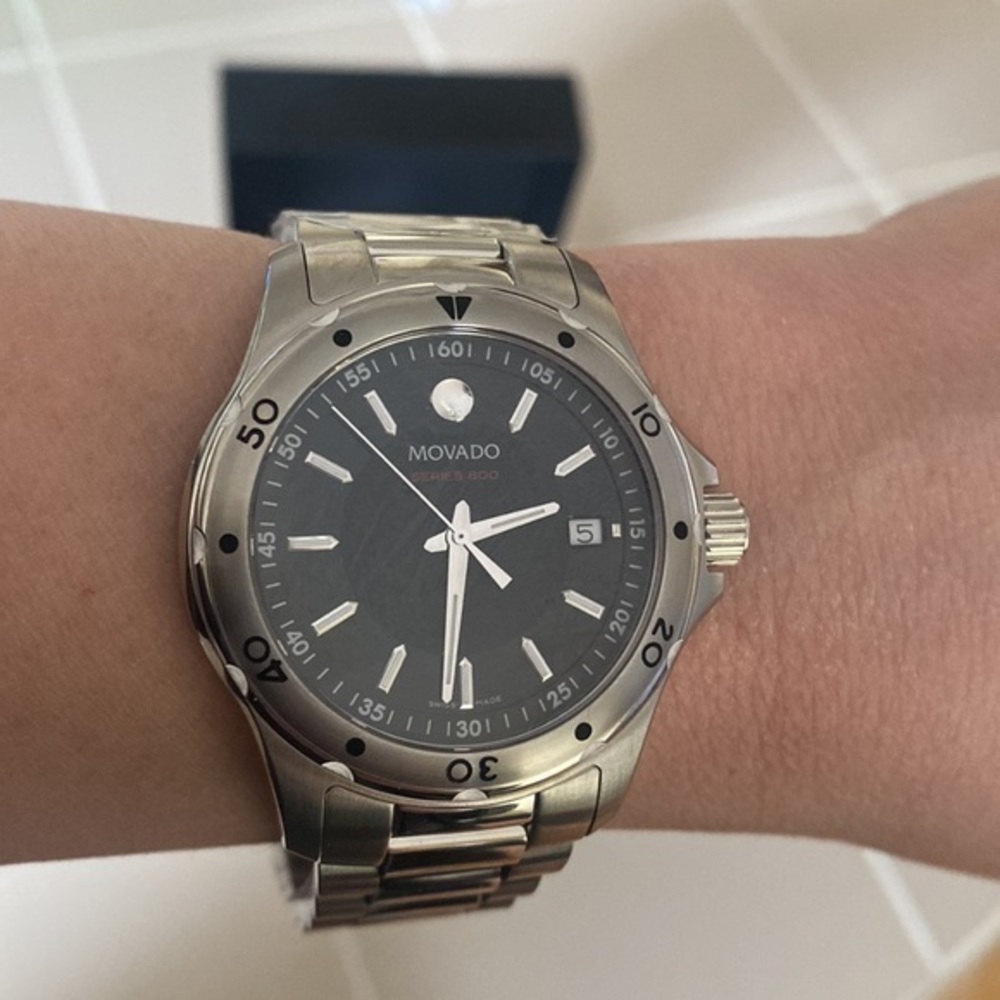 Movado Mens Series 800 Stainless Steel Watch New In Box - Picture 6 of 14